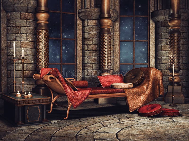 Camera di un palazzo fantasy illustrazione vettoriale