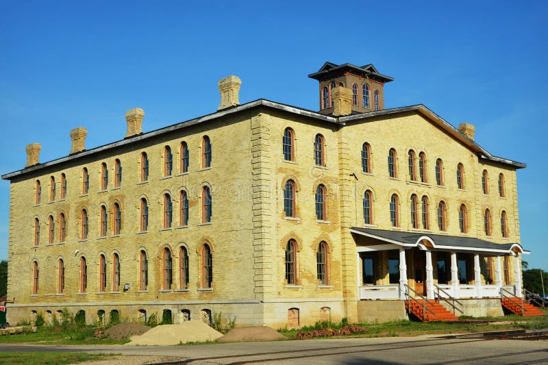 Dousman House Prarie Du Chien Al Tramonto Immagine Stock Immagine di