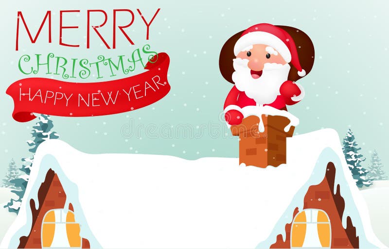 Camera di Santa Claus With Reindeer Coming To illustrazione di stock Camera di Santa Claus With Reindeer Coming To illustrazione di stock