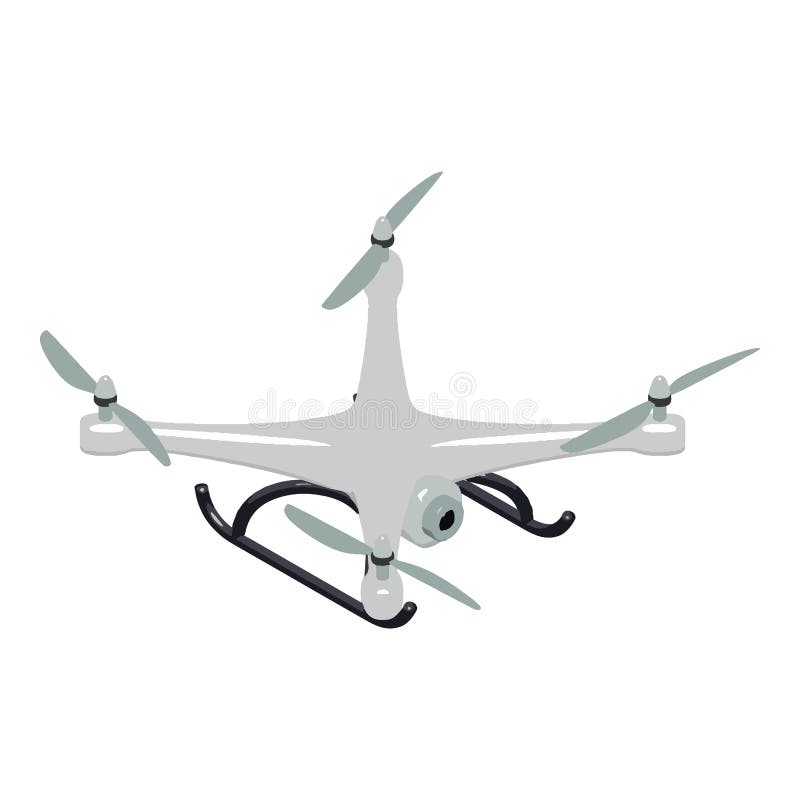 Camera drone icon, isometric style royalty free illustration