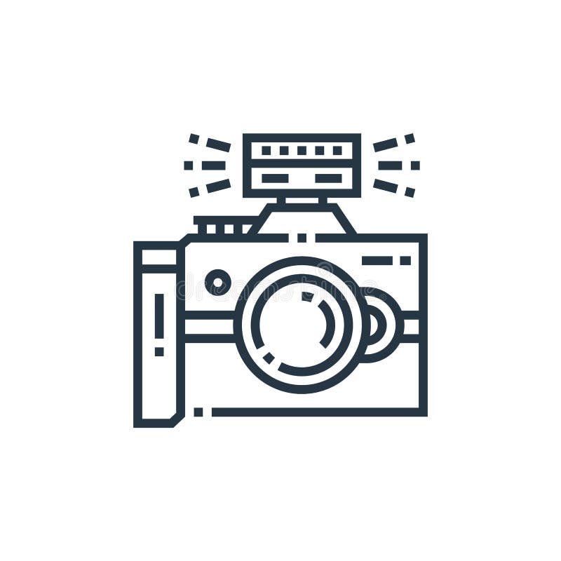 camera flash icon vector from photography concept. Thin line illustration of camera flash editable stroke. camera flash linear