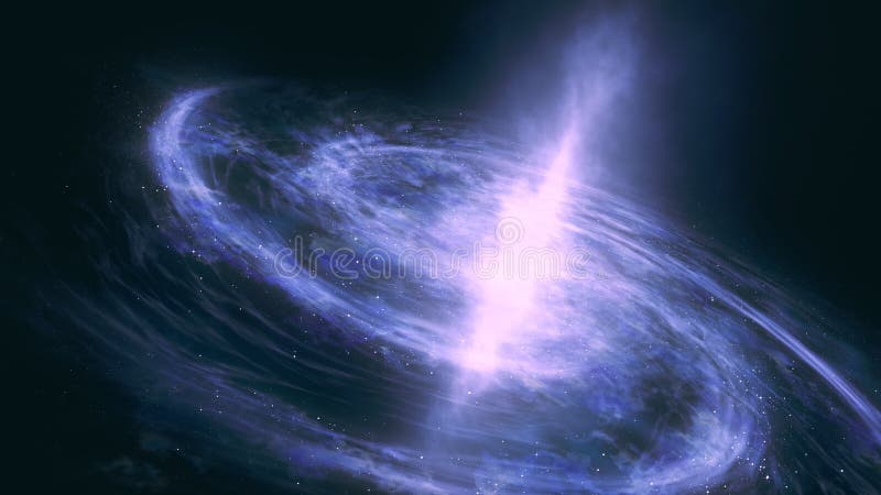 Camera flight near spiral galaxy. Abstract space background. Dramatic 3D scene. vector illustration