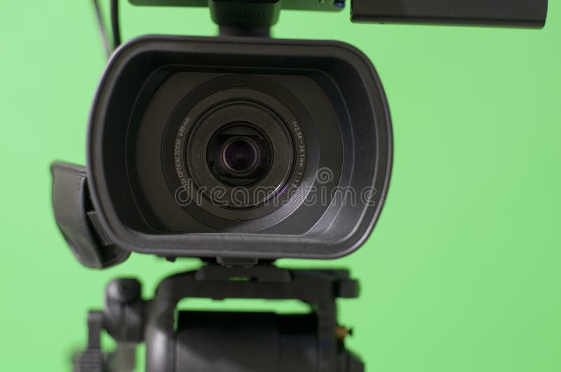 Camera In Front Of Green Screen Stock Image - Image of show, cinema