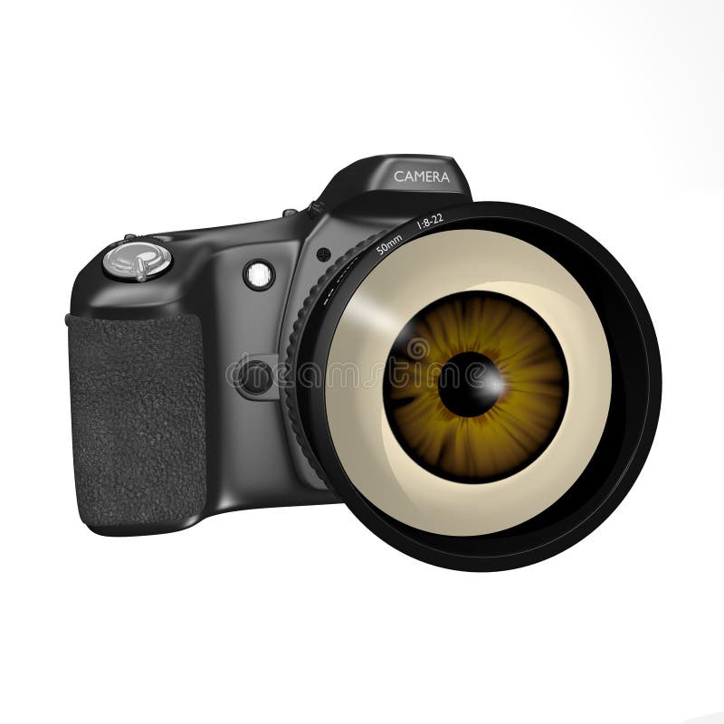 Camera with Human Eye for Lens Stock Illustration Illustration of