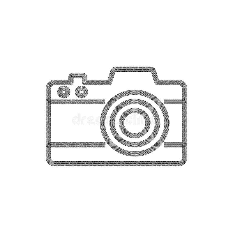 Camera Icon with Brush Line Style Stock Vector Illustration of