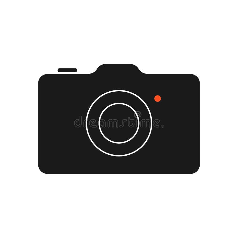 Camera icon on gray background, vector illustration vector illustration