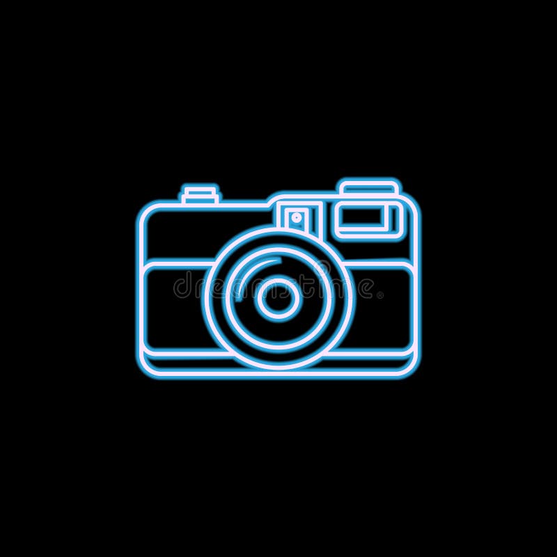 Camera Icon in Neon Style. One of Photo Collection Icon Can Be Used for UI,  UX Stock Illustration - Illustration of simple, graphic: 124010599