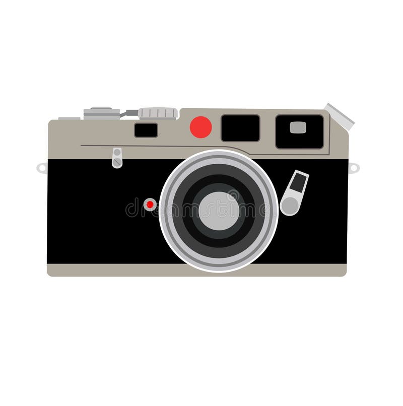 Camera icon. Retro vintage film camera . Isolated vector illustration. white background