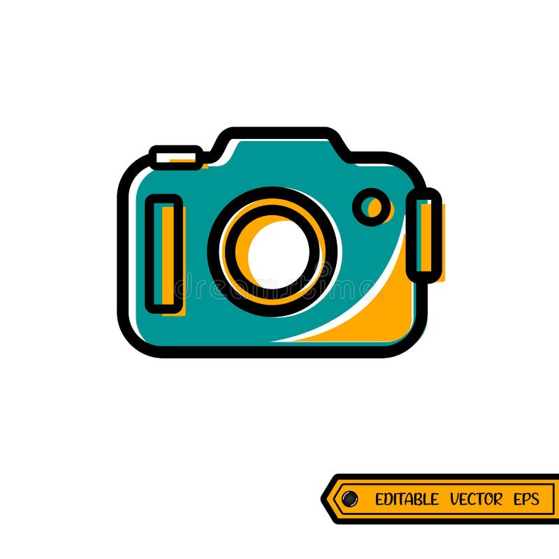 Camera Icon Vector, Logo Illustration Template in Trendy Style