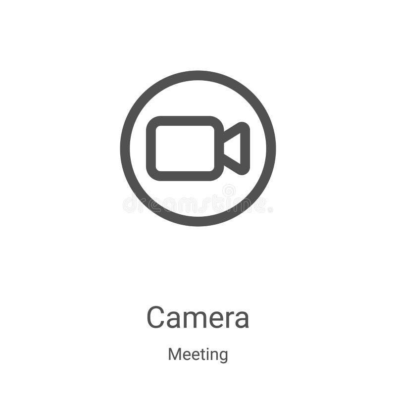 camera icon vector from meeting collection. Thin line camera outline icon vector illustration. Linear symbol for use on web and