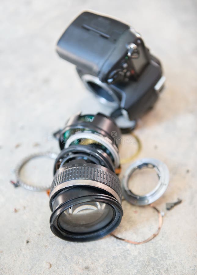 Camera lens broken stock image. Image of cracked, object 51334303