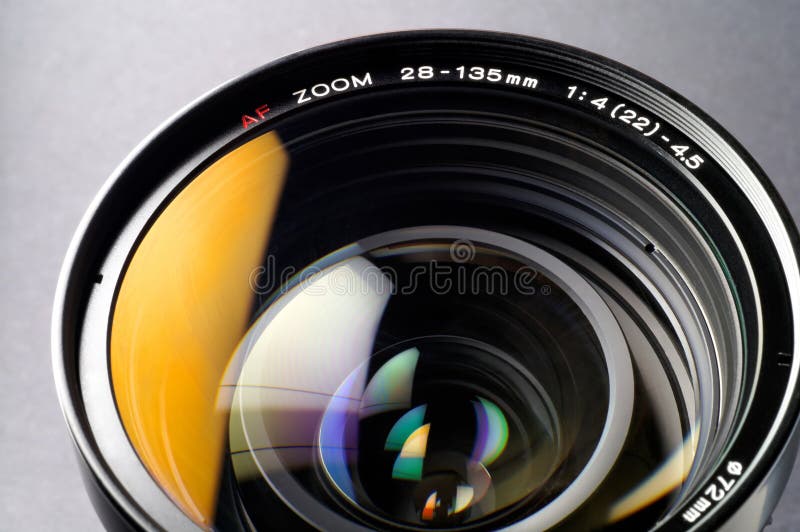 Camera lens closeup (2) stock photo