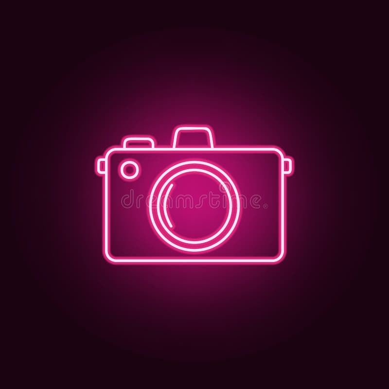 neon camera icon turizm websites elements graphics simple