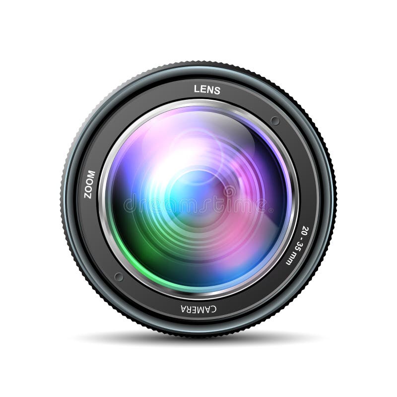 Camera Photo Lens, Camera Lens Isolated on White Background - Vector Stock  Vector - Illustration of focus, frame: 153205103