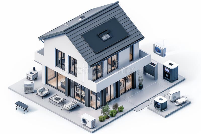 Camera setups with light controls and recording devices enable access to security concepts, utilizing sound detection and digital stock illustration