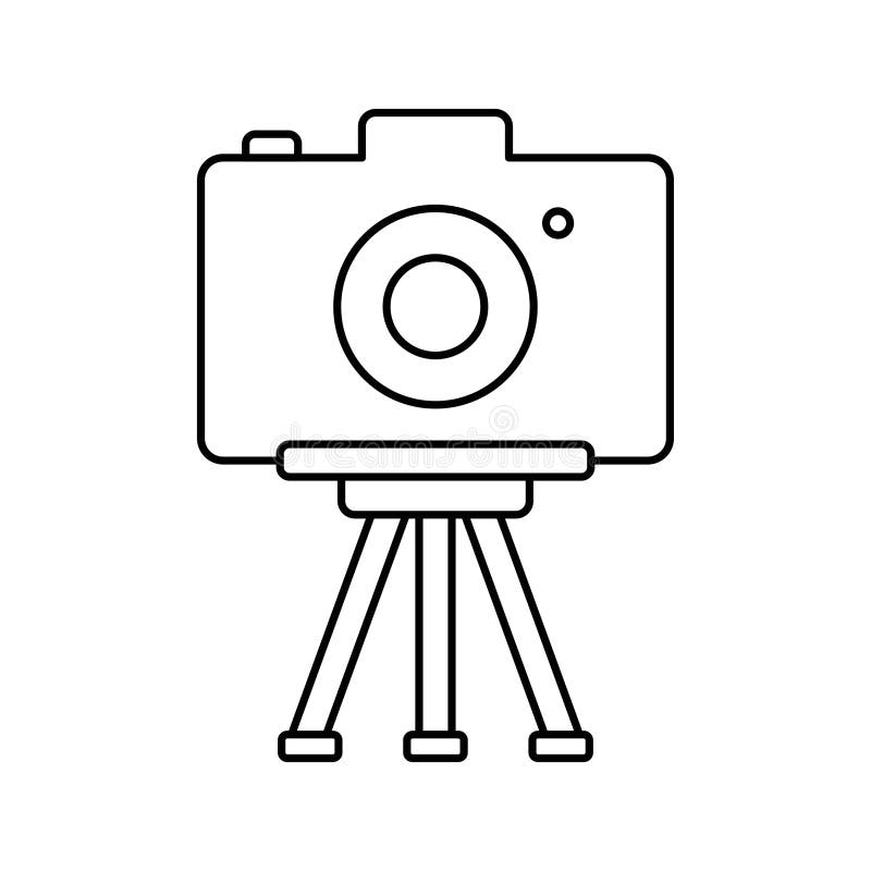 Camera Stand, Camera, Camera on Stand Icon Stock Vector Illustration