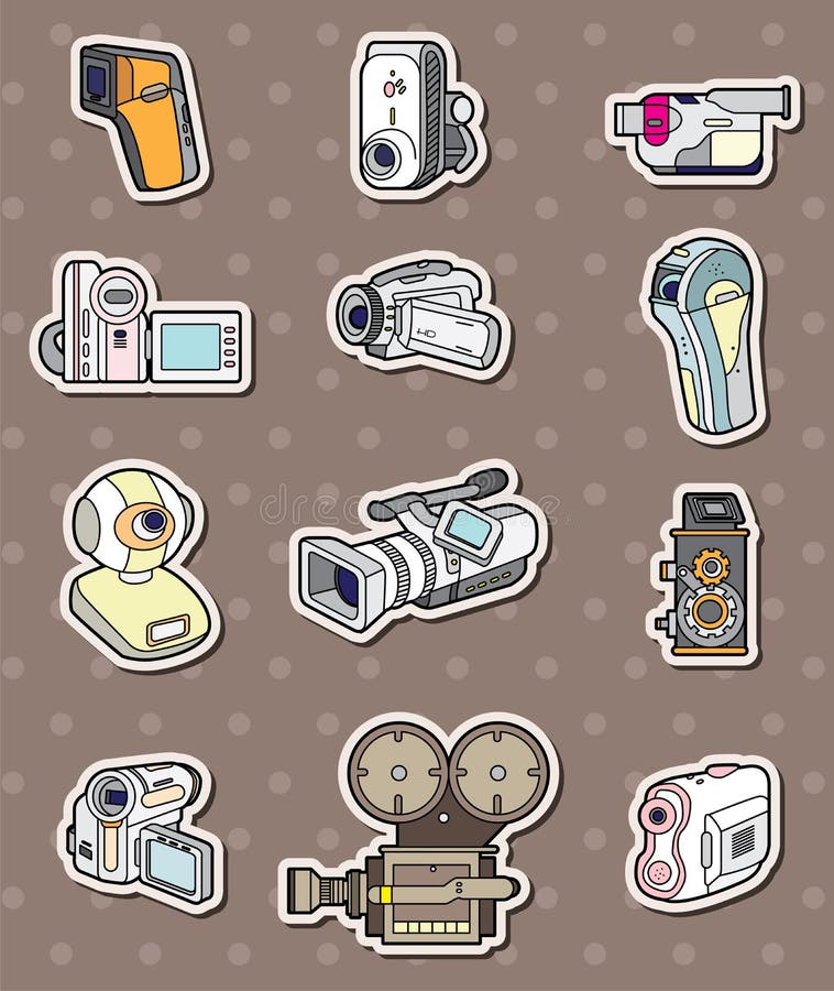 Camera stickers stock vector. Illustration of object 24631631