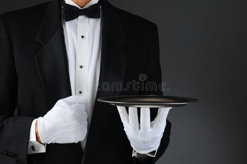 Cameriere con il cassetto d'argento