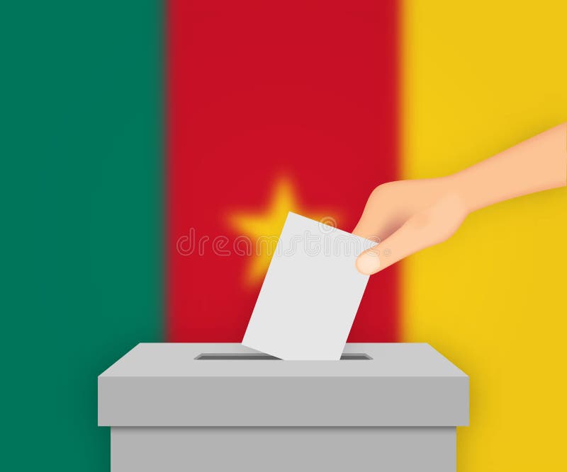 Cameroon Election Banner Background. Ballot Box with Blurred Fla Template  for Your Design Stock Illustration - Illustration of design, holding:  195014782
