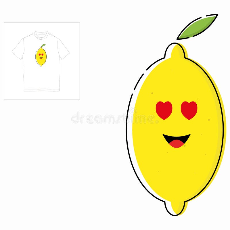 Camicia con impronta. lemon emozionale. amore. vettore. illustrazione vettoriale
