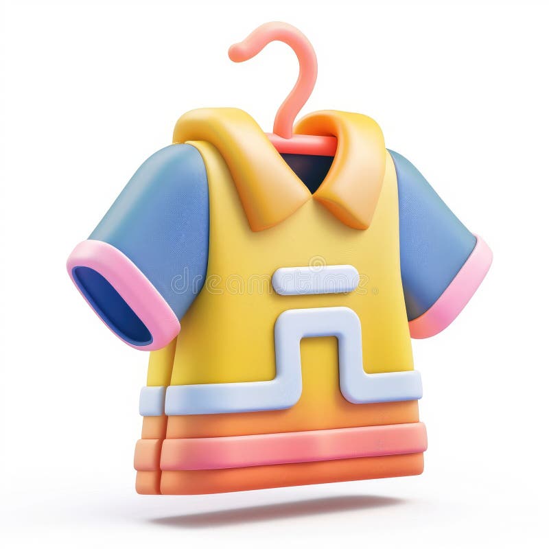 Camicie colorate su Render 3D Hanger royalty illustrazione gratis