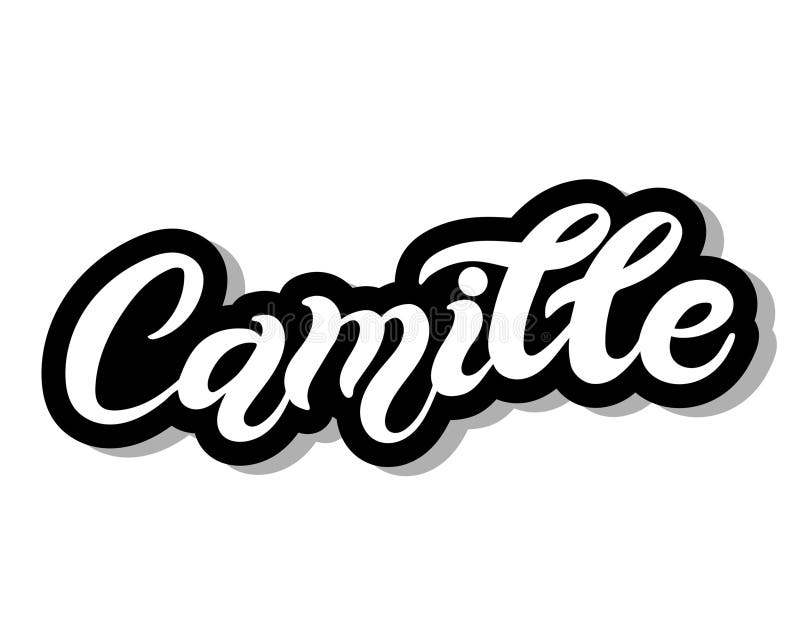Camille. Woman`s Name. Hand Drawn Lettering Stock ...