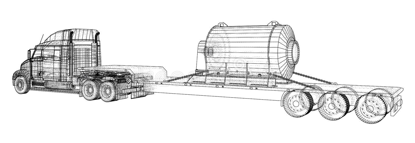 Ilustração De Rastreamento De Um Reboque De Caminhão Rebaixado 3d Em Desenho  Abstrato Vetor PNG , Maquinaria, Diesel, Dirigir Imagem PNG e Vetor Para  Download Gratuito