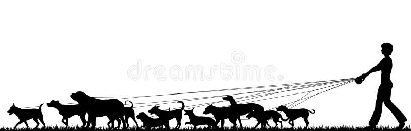 Passeadora de cães fêmea ilustração stock