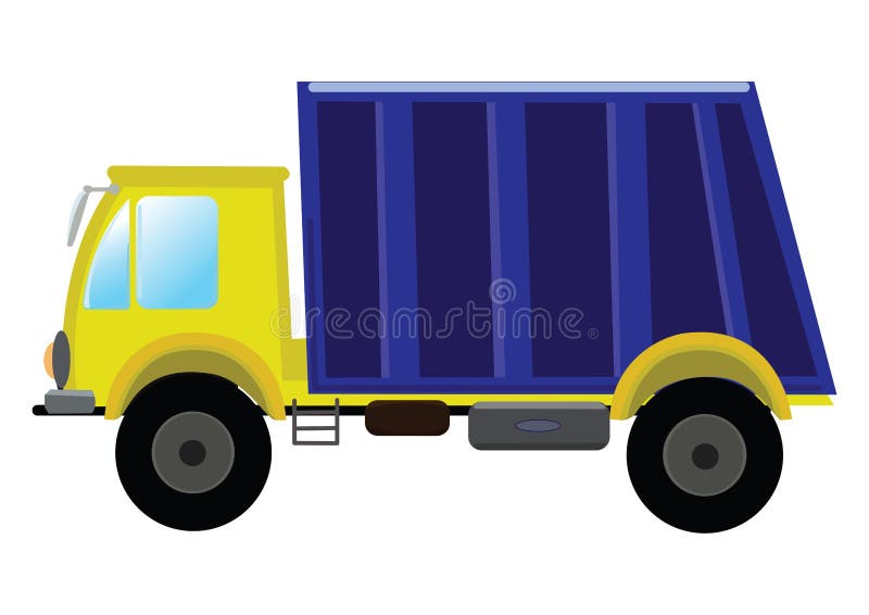 The illustration yellow truck on a white background. The illustration yellow truck on a white background.