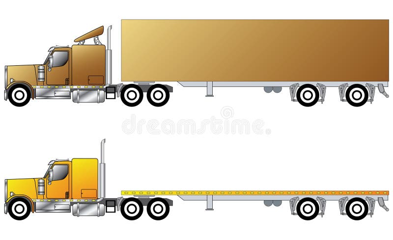 American conventional truck with trailer. American conventional truck with trailer