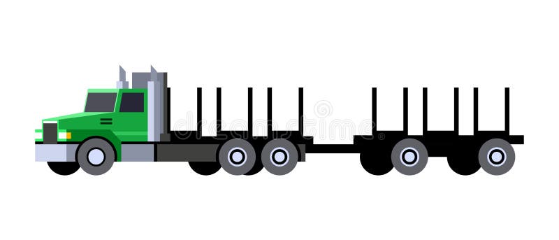Caminhão de registro com carro do reboque ilustração royalty free Caminhão de registro com carro do reboque ilustração royalty free