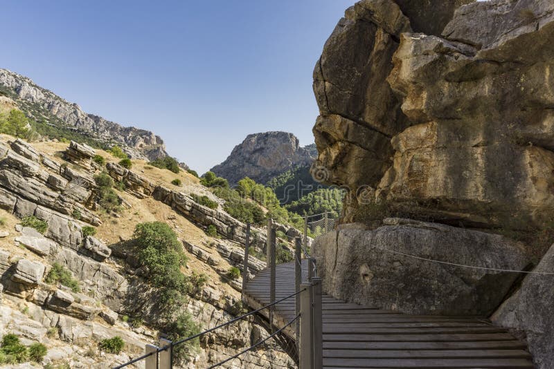 Caminito del Rey - berg wandelingssleep De provincie van Malaga spanje stock afbeelding Caminito del Rey - berg wandelingssleep De provincie van Malaga spanje stock afbeelding