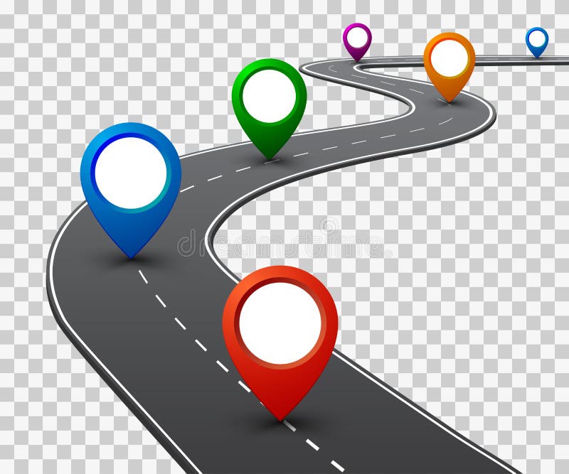 Camino con la navegación GPS Camino del coche, calle, vector del â€ del infographics del mapa itinerario de la carretera “