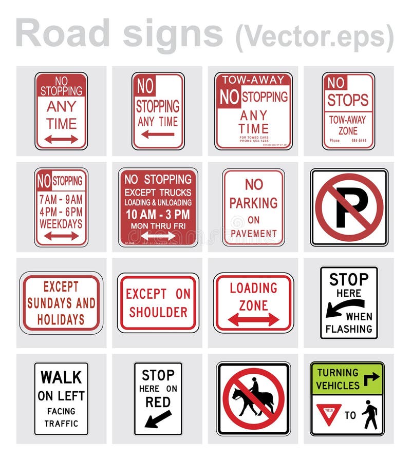 Traffic sign road concept design set. Illustration 4x4 per set. Traffic sign road concept design set. Illustration 4x4 per set