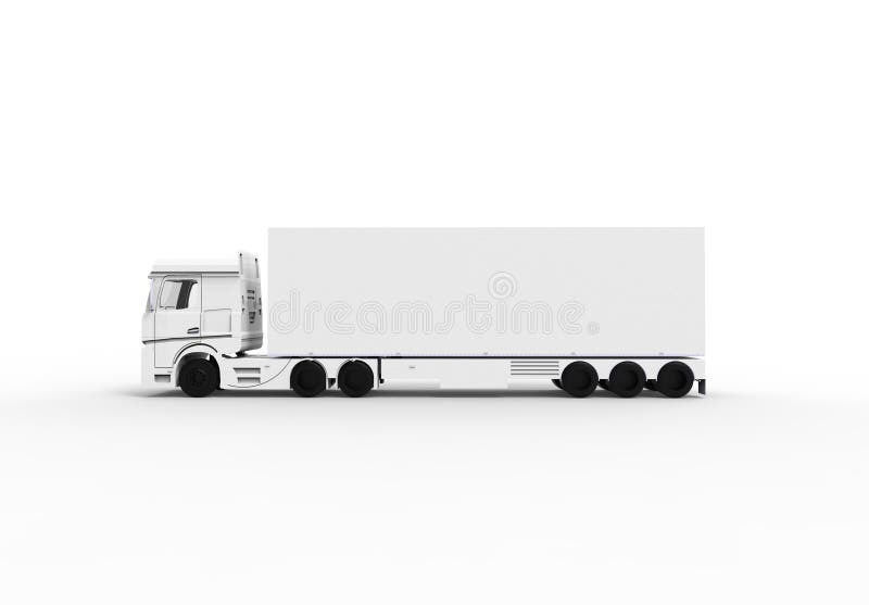 Camion blanc avec la remorque isoalted illustration de vecteur Camion blanc avec la remorque isoalted illustration de vecteur