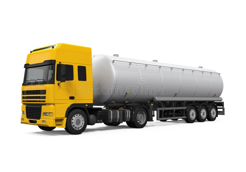 Camion cisterna giallo del combustibile illustrazione di stock