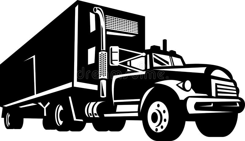 Camion con il furgone del contenitore