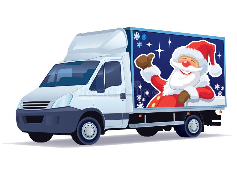 Camion de distribution de Noël illustration stock Camion de distribution de Noël illustration stock