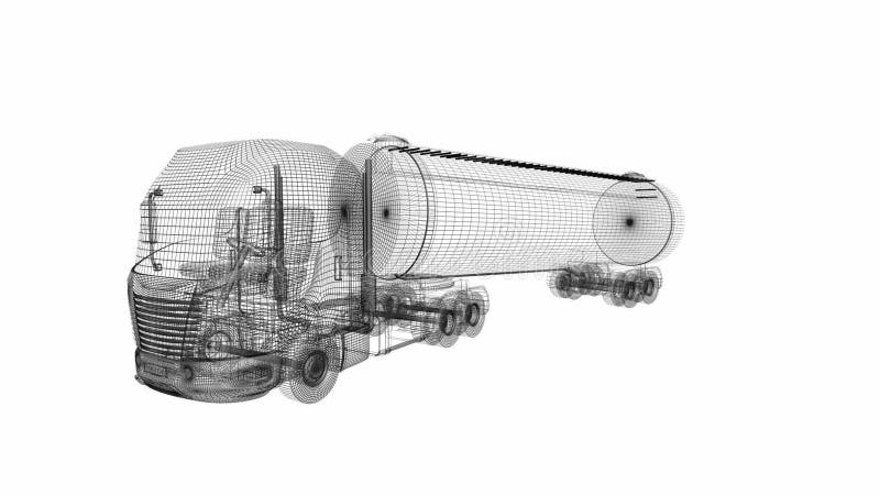 Camion grillagé isolé sur fond blanc illustration libre de droits