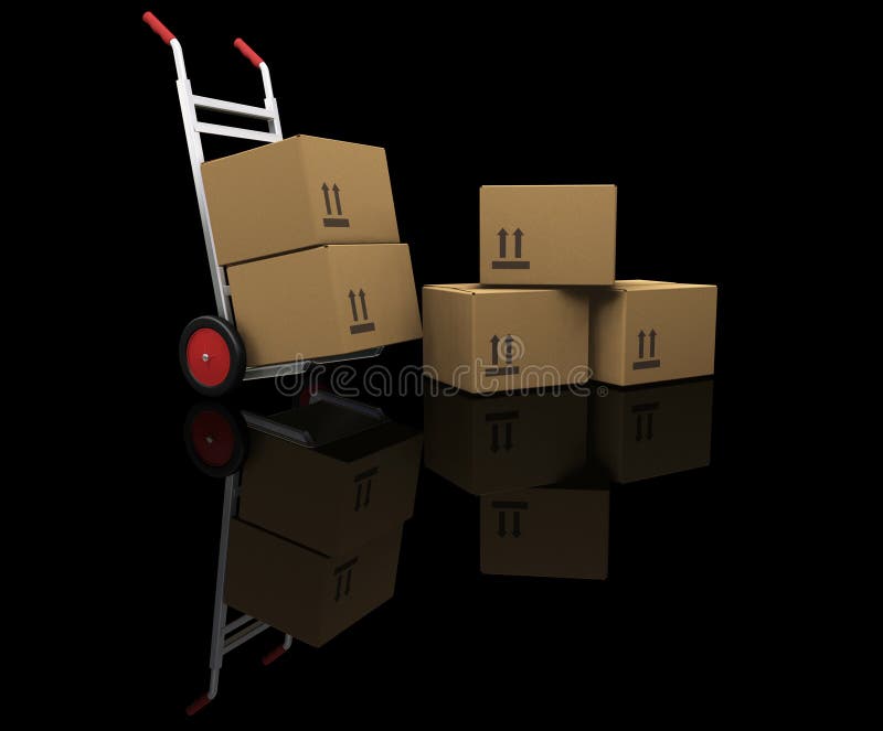 Camion de main avec des cadres illustration stock Camion de main avec des cadres illustration stock