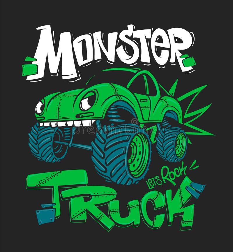 Camion de monstre Illustration de vecteur pour des copies de T-shirt illustration stock Camion de monstre Illustration de vecteur pour des copies de T-shirt illustration stock