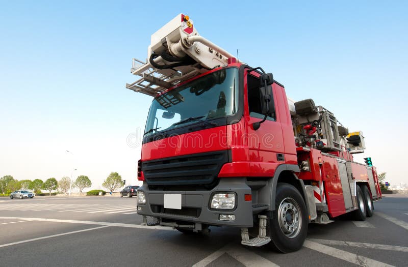 Autocarro dei pompieri rosso immagini stock