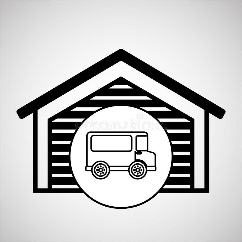 Camion di consegna di trasporto della costruzione di stoccaggio royalty illustrazione gratis Camion di consegna di trasporto della costruzione di stoccaggio royalty illustrazione gratis