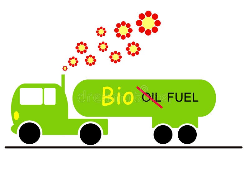 Conceptual illustration of the ecology truck, that transport not oil but bio fuel. Conceptual illustration of the ecology truck, that transport not oil but bio fuel