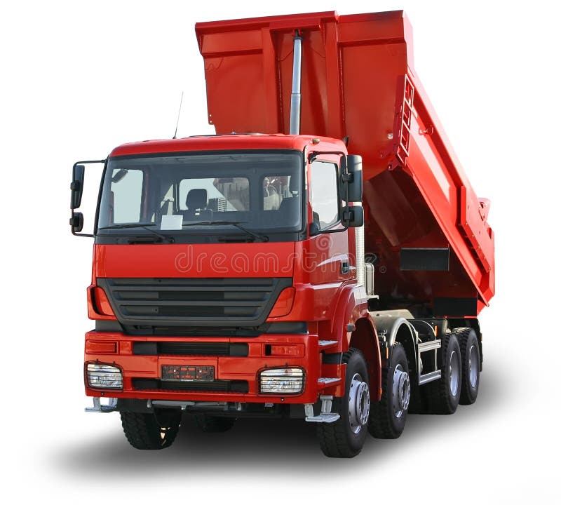 Camion rosso isolato fotografie stock libere da diritti