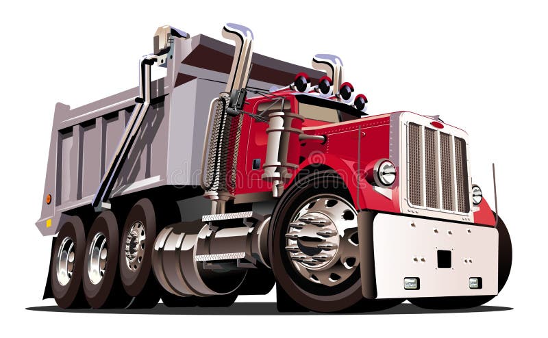 Camion à benne basculante de dessin animé de vecteur illustration de vecteur Camion à benne basculante de dessin animé de vecteur illustration de vecteur