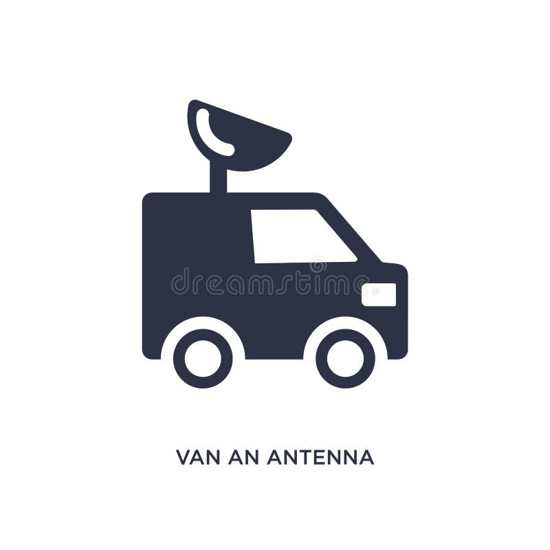camionete um ícone da antena no fundo branco Ilustração simples do elemento do conceito dos mechanicons ilustração do vetor camionete um ícone da antena no fundo branco Ilustração simples do elemento do conceito dos mechanicons ilustração do vetor