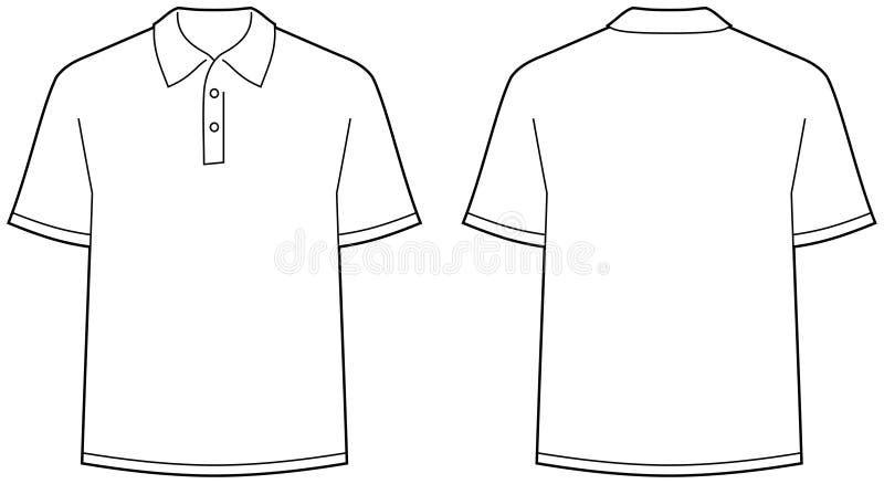 Camisa de polo - afronte y visión posterior aislada