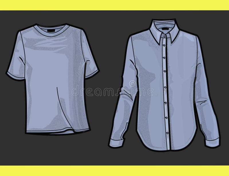CAMISA E T-SHIRT DE ÍCONE DE MODA ilustração do vetor