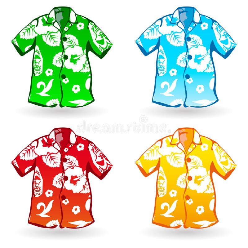 Camisas del Hawaiian Aloha. Ilustración del vector
